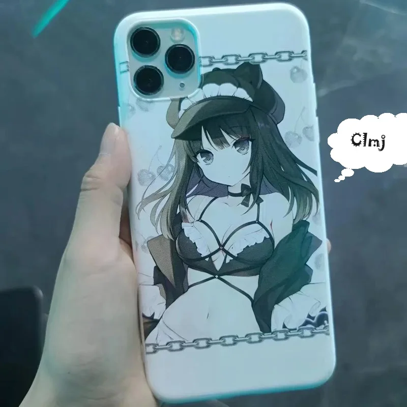 Clmj Anime Punk Girl Phone Case For iPhone 11 13 12 Mini 14 Plus 15 Pro XR X XS Max 7 8 Se 2020 Silicone Phone Cover iPhone Case