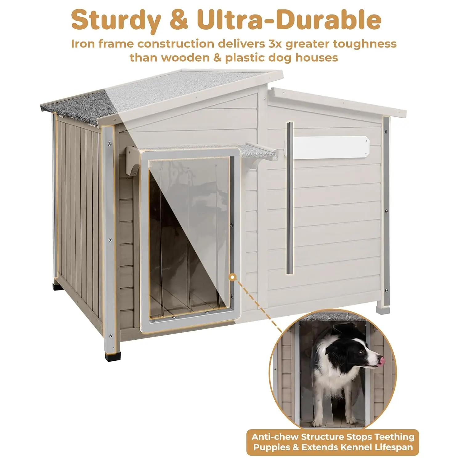 Metal Frame Dog House Outdoor Large Dogs Up To 60 Lbs, Customized
