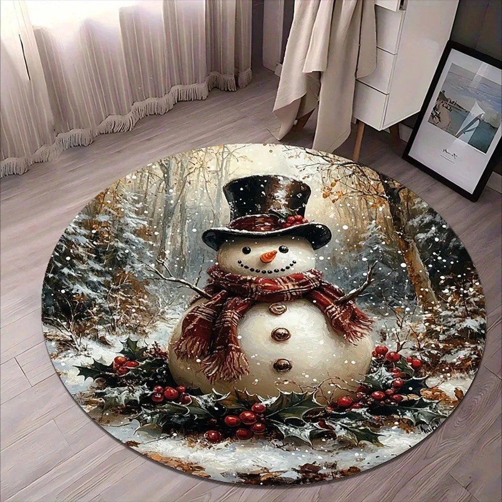 Snowman-patterned Rugs Christmasdecorations Christmas Trees Elves and Rugsadda Warm and Festive New Year Atmosphere To Your Home