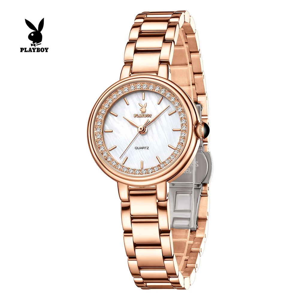 PLAYBOY Exclusive Women's Quartz Watches Elegant Fashion Top Luxury Brand Ladies Dress Wristwatches Waterproof Woman Watch 3536