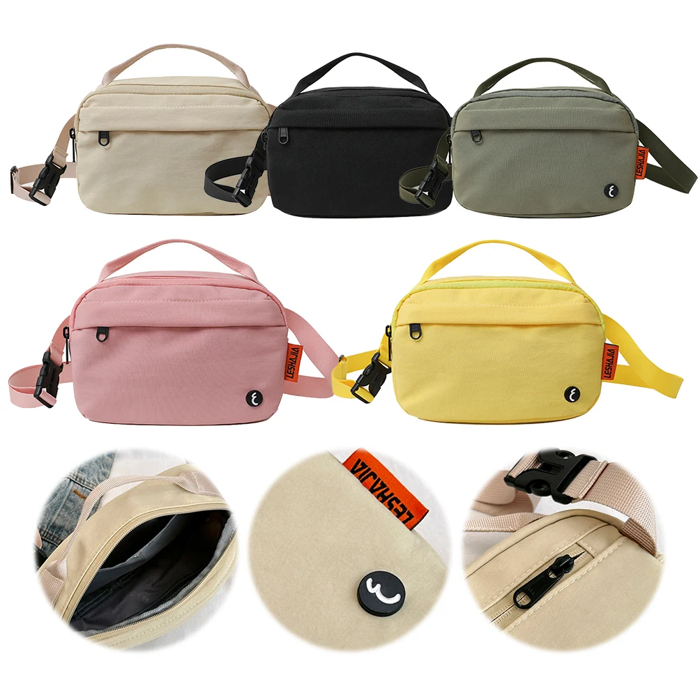 

Bum Bag for Women Men Multi Pockets Chest Bag Nylon Adjustable Strap Small Crossbody Bag Zipper for Travel Hiking Outdoor Sports