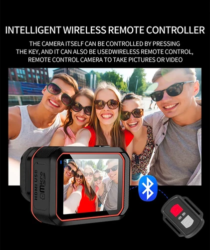 Imagen 2 del producto Cámara de acción 4K60FPS WiFi cámara de acción antivibración con pantalla de Control remoto cámara deportiva impermeable grabadora de unidad