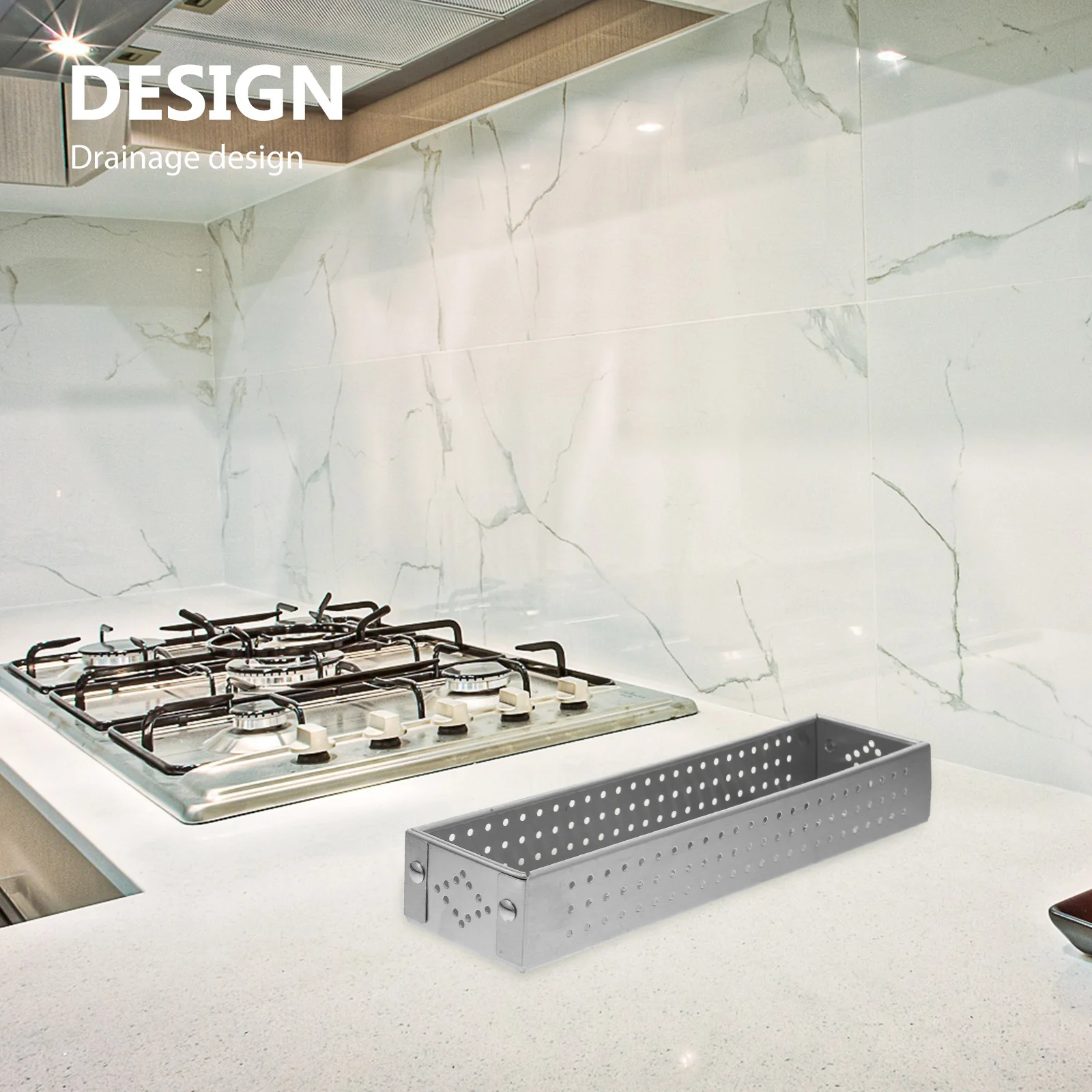 

Stainless Steel Utensil Holder Large Capacity Drainage Design Metal Chopsticks Box For Home Kitchen Use Countertop Cutlery