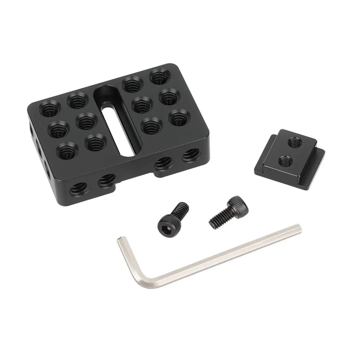 A48U Mini Extension Plate with Shoe Mount Cheese Plate for Moitors Lights Handles and Extension Arm Onto Camera or Cold Shoe
