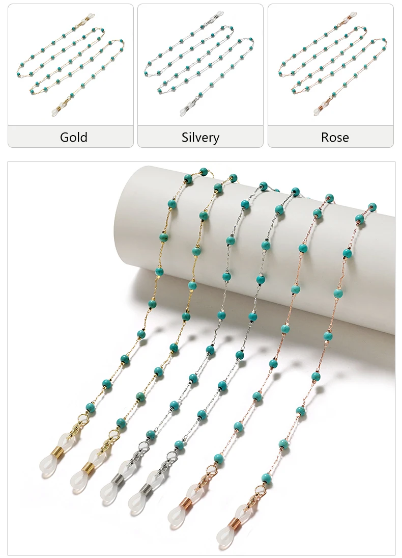 Mode Sonnenbrillen Ketten für Frauen Metall Charms Brillen Lanyard Halskette Brillen halter Riemen Schnur Brillen halter – Detail 4