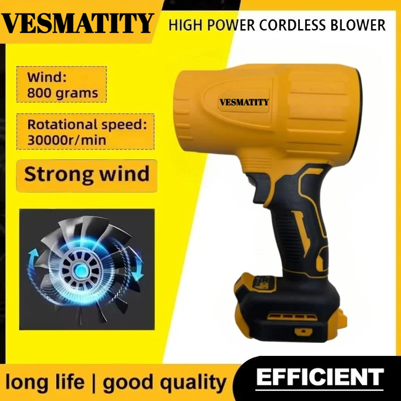Air Blower Cordless Turbo Fan Handheld Violent Fan Dryer 20V Rechargeable Dust Blowing Tool for Dewalt Battery