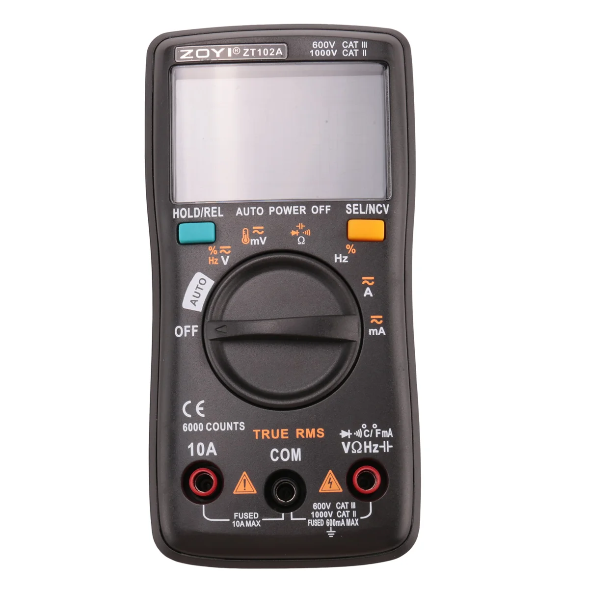 

N476R- ZT102A Digital Multimeter 6000 Counts Auto 113D Back Light Voltmeter Transistor Tester Frequency Diode Temperature