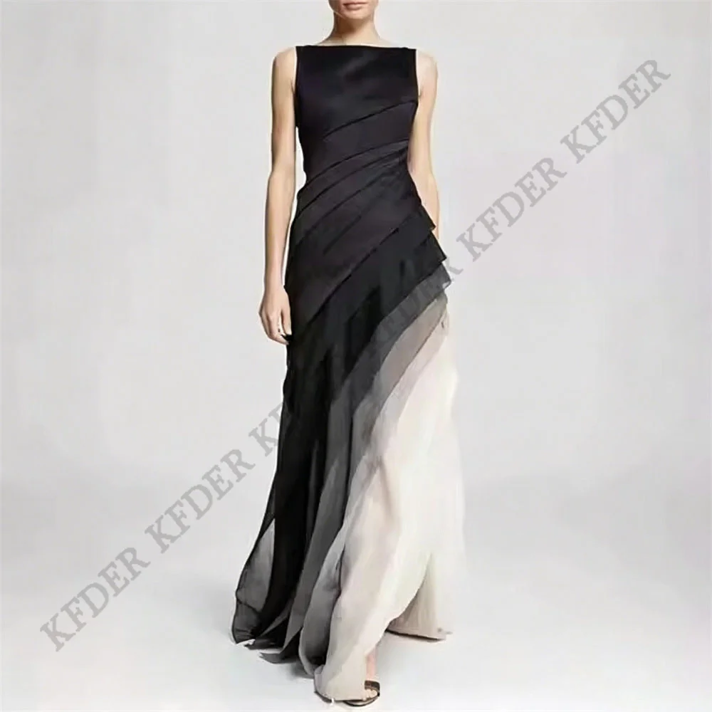 Gradient Color A Line Customized Prom Dresses Formal Tiered Special Occasion Women's Formal Celebrity Evening Party Gowns