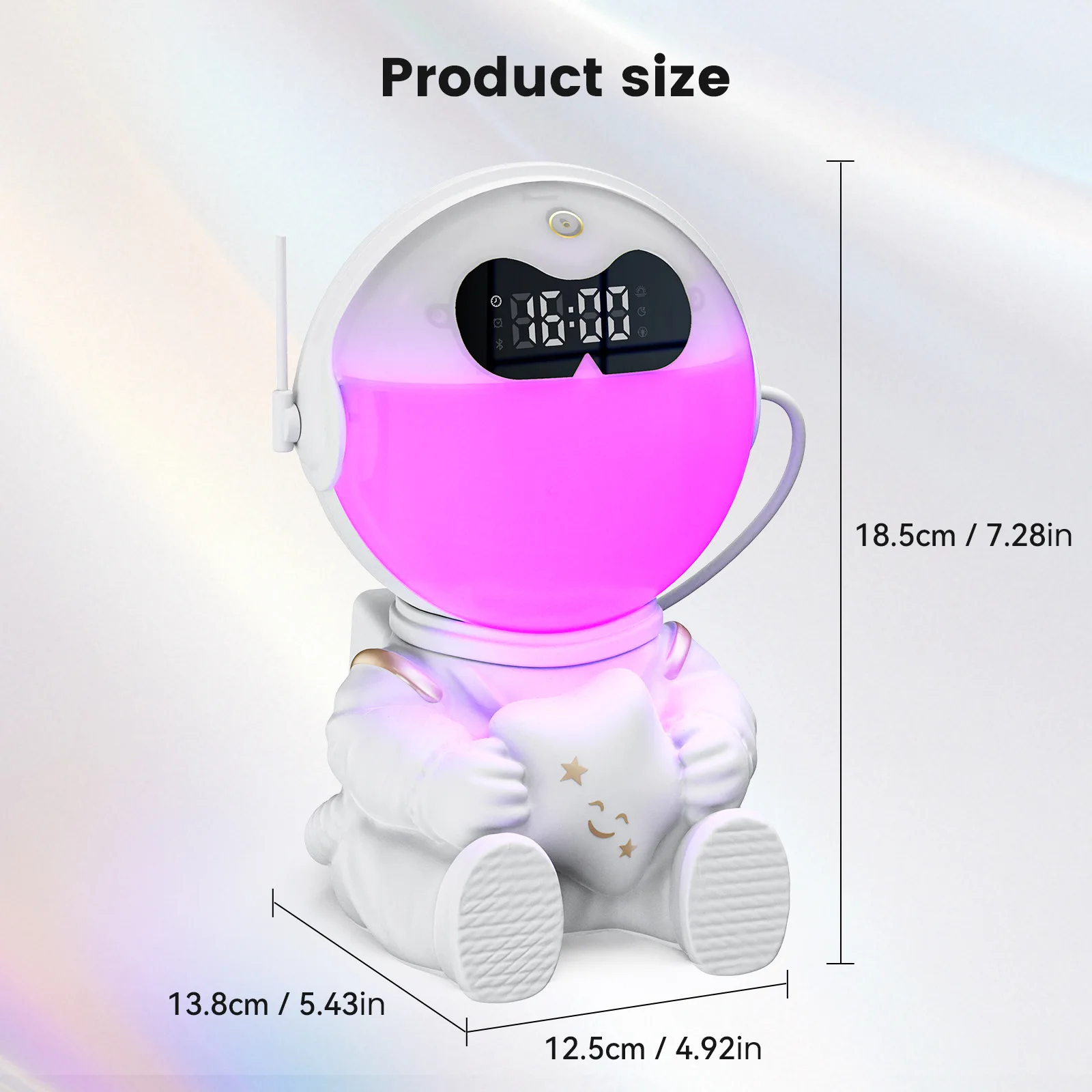 Atmosphere Light Astronaut Wake-Up Alarm Clock Sleep Companion White Noise Bluetooth Music Night Light