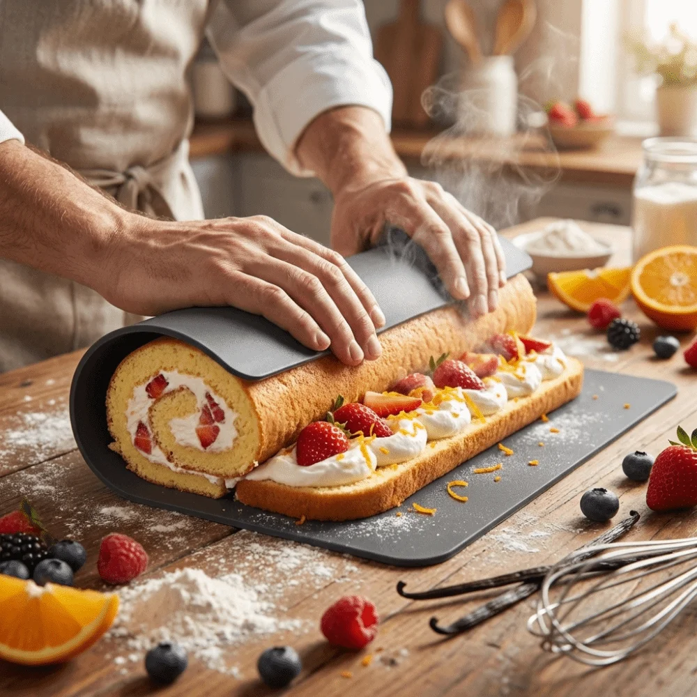 40cmx30cm Silicone Baking Mat Silicone Non Stick Cake Roll Pad Heat Resistant Baking Tools Macaron Swiss Roll Mat Home Kitchen