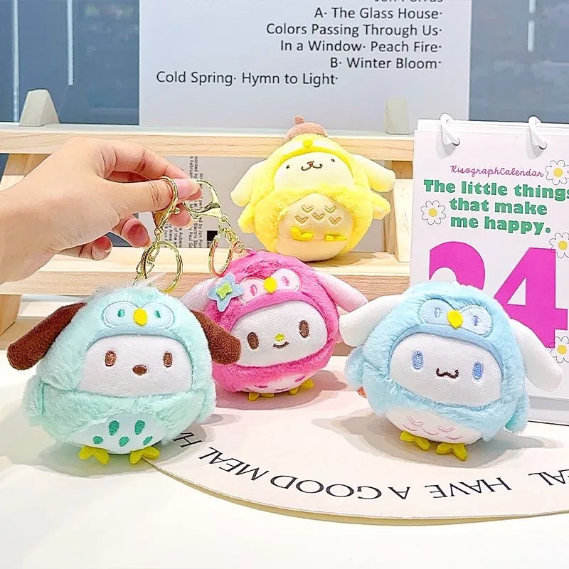 PomPomPurin My Melody Anime Kawaii Sanrio Lovely Doll Pendant Cute Cartoon Keychain Schoolbag Decoration Christmas Gifts Toys