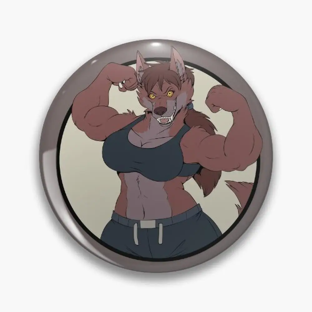 Gym Werewolf Girl (no text) Pin Buttons Brooches  Jewelry Accessory Customize Brooch Fashion Lapel Badges