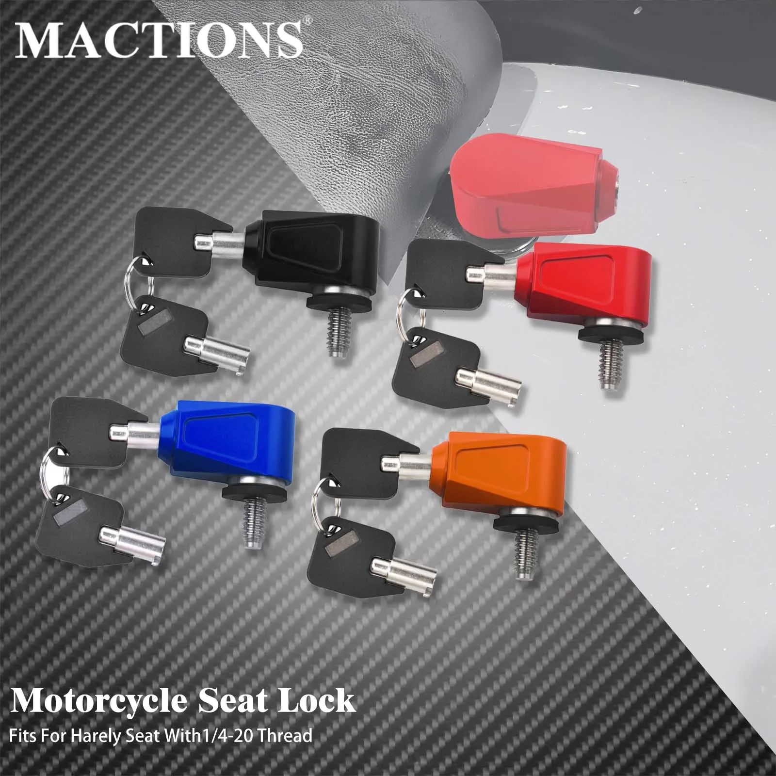 

Motorcycle Seat Screw Bolt With 1/4-20 Seat Lock Anti Theft For Harley Sportster XL Dyna Softail Touring Road King Street Glide