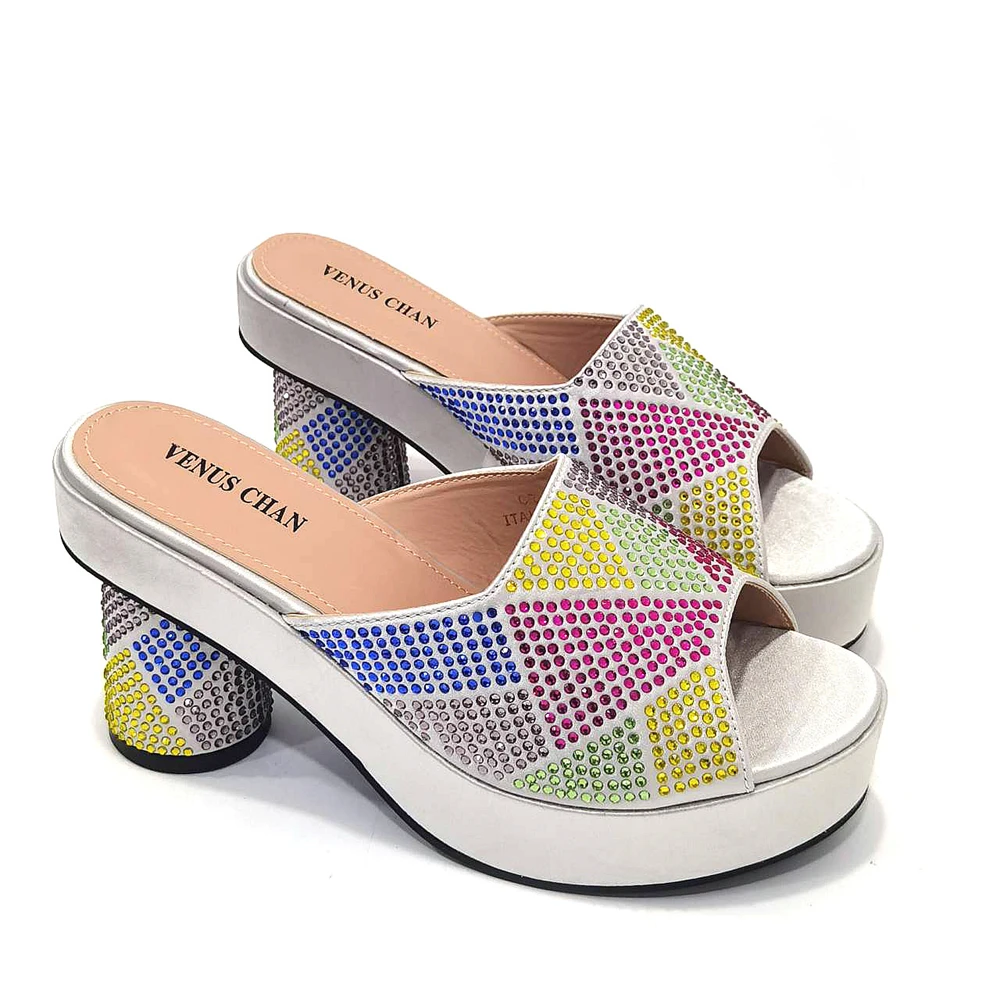 2024 Gold Color Nigerian Sandals Platform Shoes Ladies Party High Heel Open Toe Luxury Wedding Ladies High Heels Sandals Summer