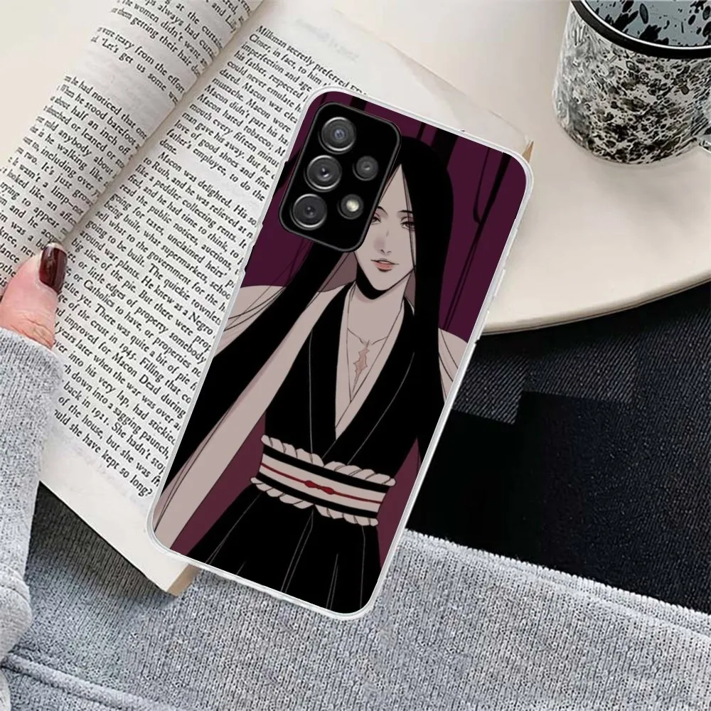 Bleach Unohana Mobile Cell Phone Case for Samsung Galaxy S23 S22 S21 Plus Ultra A12 A32 A53 Clear Phone Cover Funda