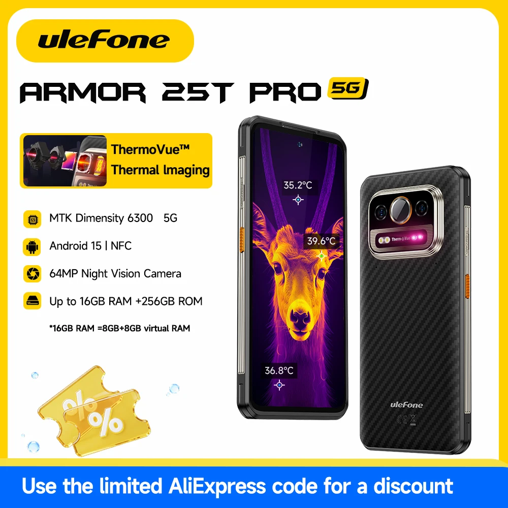 Ulefone Armor 25T Pro 5G サーマルイメージング 頑丈な携帯電話