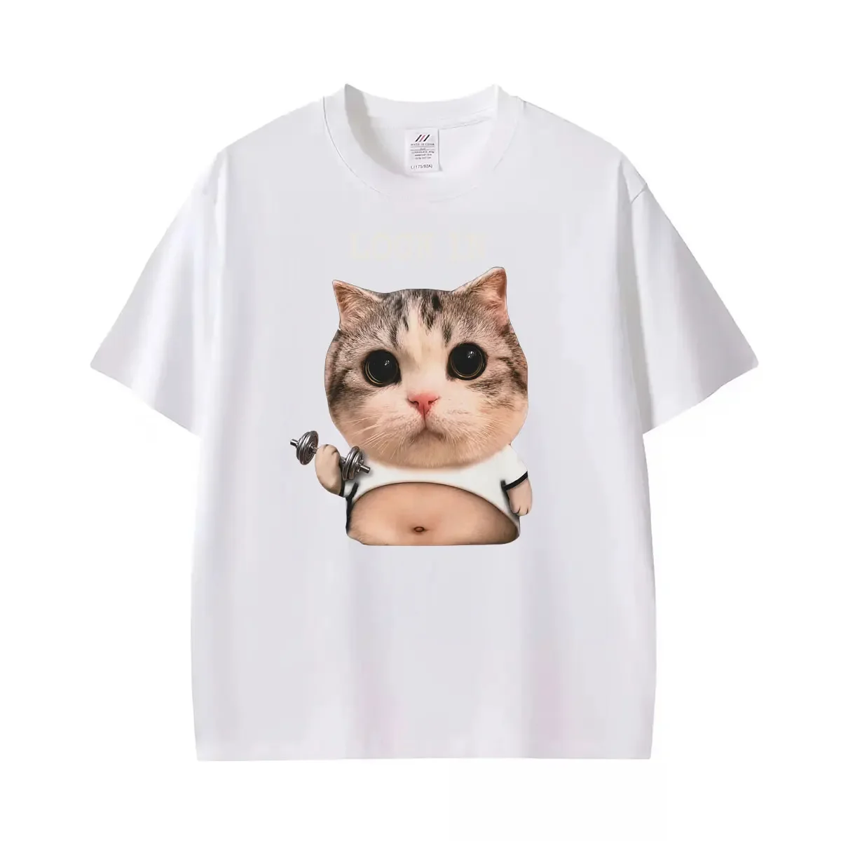 Lock in Cat Funny Gym Bodybuilding Powerlifting Meme Print T-shthing Retro Streetwear T Sh T Shirts