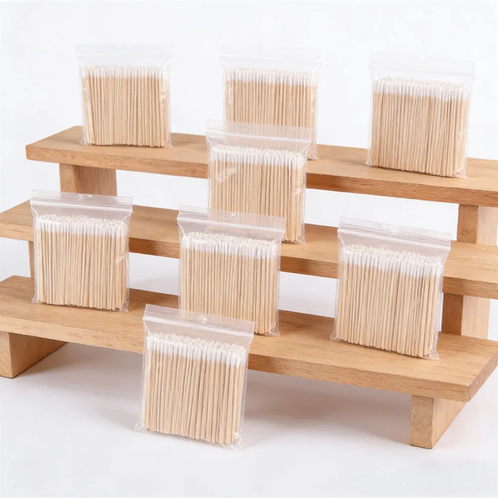 

10cmWood CottonSwab Microbrush Eyelash Sticks Buds Tip Ear Toothpick Makeup Eyebrow Sticks Glue Removing Tattoo Makeup Cosmetics