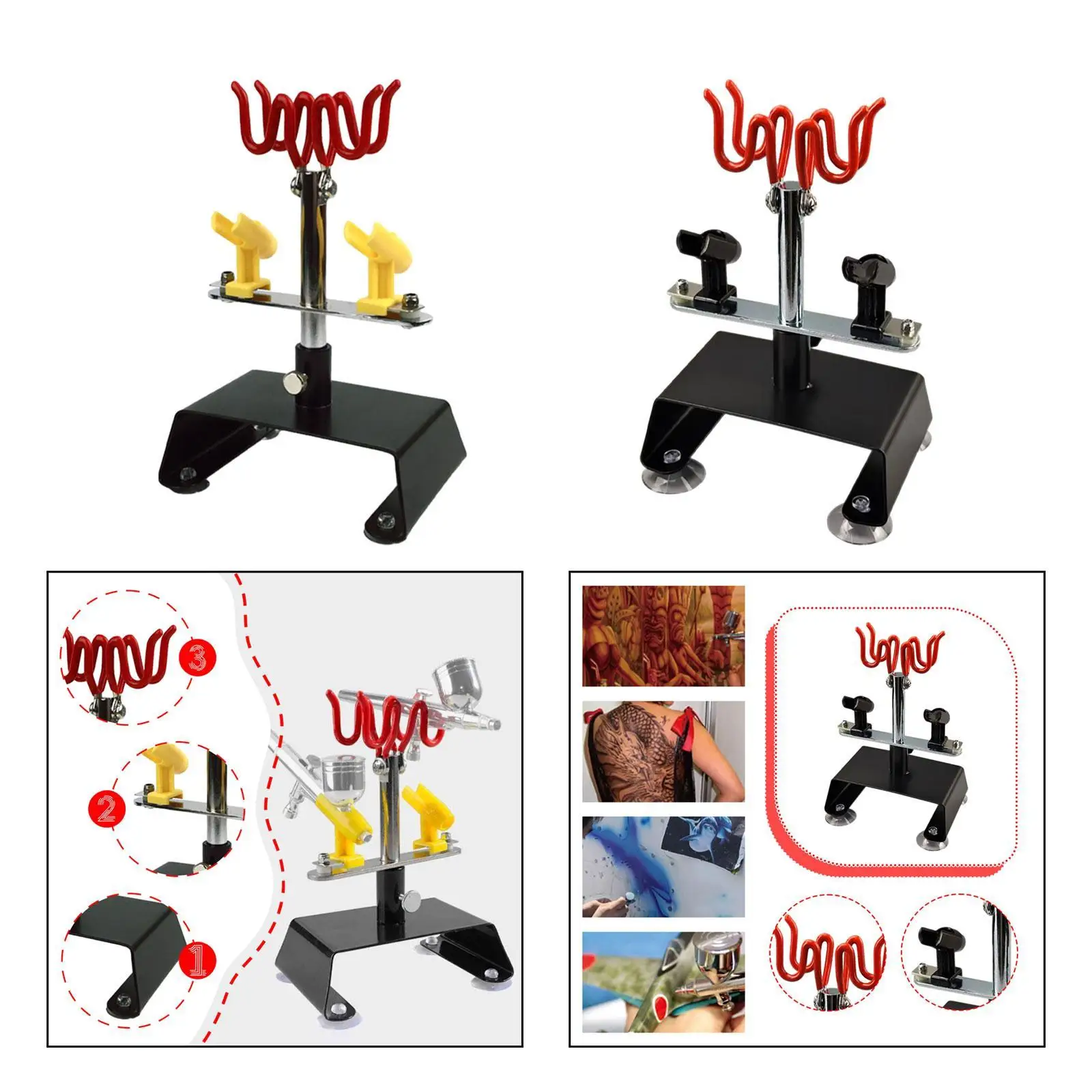 

Airbrush Holder Universal Airbrush Stand Station Metal Organizer with Suction