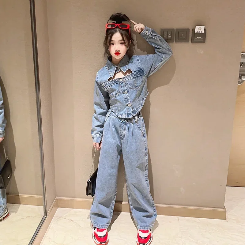 

Girls' fashionable western-style suit 2023 new female children's casual spring dress Han Fan children's two-piece set fashion