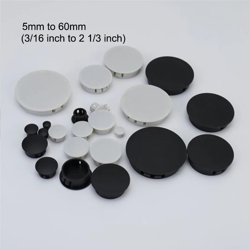 

Black and White Buckle Plug Head Nylon Plastic Hole Tube Screw Plastic Sink Hole Overflow Cover plastic snap in hole plugs 50mm