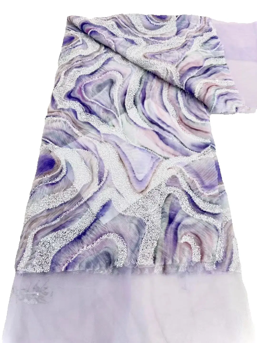 

2025 African Tulle Designer Lace Fabric,Fabrics,For Sewing,,Sequin,Wedding Dresses,Embroidery,High Quality,Mesh,Cloth,5 Yards