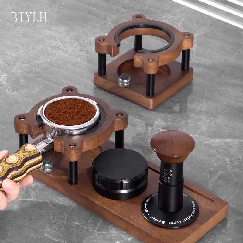 Coffee Powder Press Base For 51/53/58 mm  Coffee Machine Handle Powder Press Cloth Powder Hammer Solid Wood Storage Rack Seat