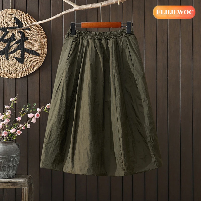 4 ألوان التنانير الشتوية الدافئة المبيعات الساخنة 2026 FLHJLWOC العلامة التجارية السنة الجديدة امرأة اليابان الفتيات الرجعية خمر جيب أسود طويل تنورة سميكة #5