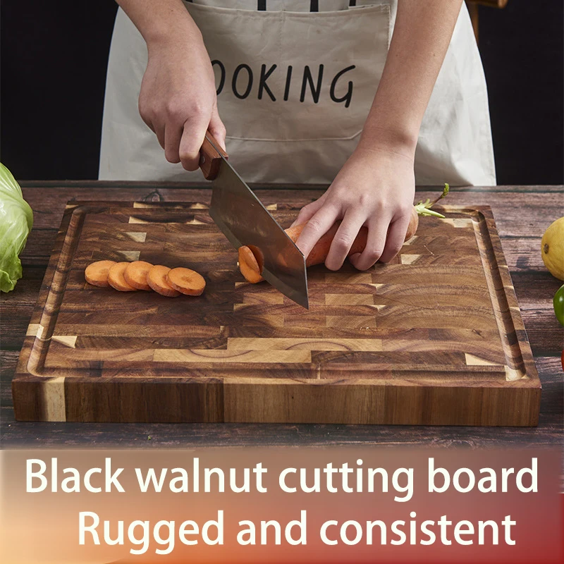 Large cutting board Restaurant home rolling fruit cutting meat creative solid wood splicing cutting board