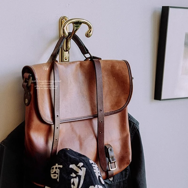 

Vintage Brass Wall Hook Multi-Purpose Coat Hat Rack Heavy Duty Entryway Bedroom Organizer Space Saving Wall Mounted Hardware