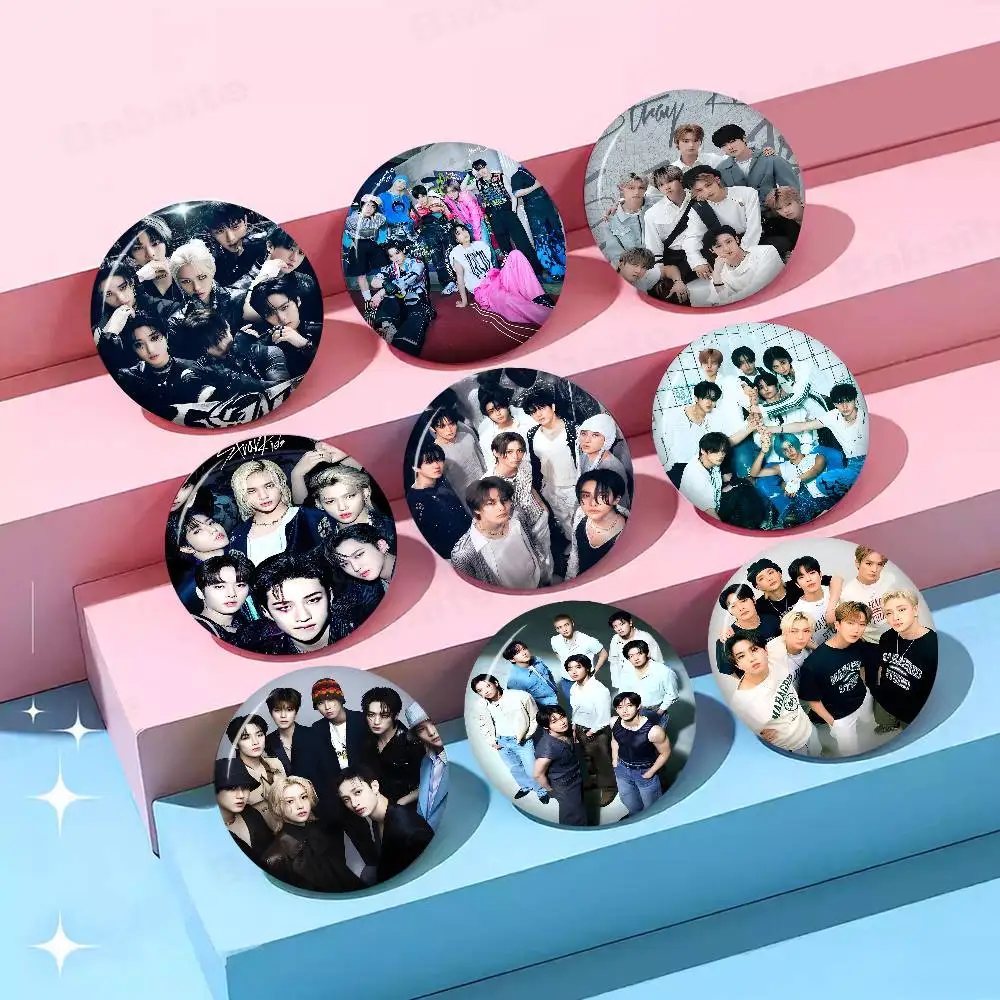 Popular Kpop S-Stray K-Kids 58mm Animals Funny Brooches Badge Backpack Clothes Gift Accessory