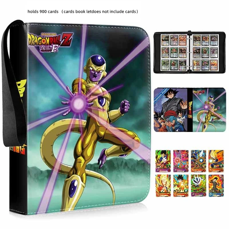 400/900pcs Dragon Ball Freeza Card Zipper Binder Book Folder Anime Son Goku Vegeta PU Zipper Cards Collection Album Toy Gift