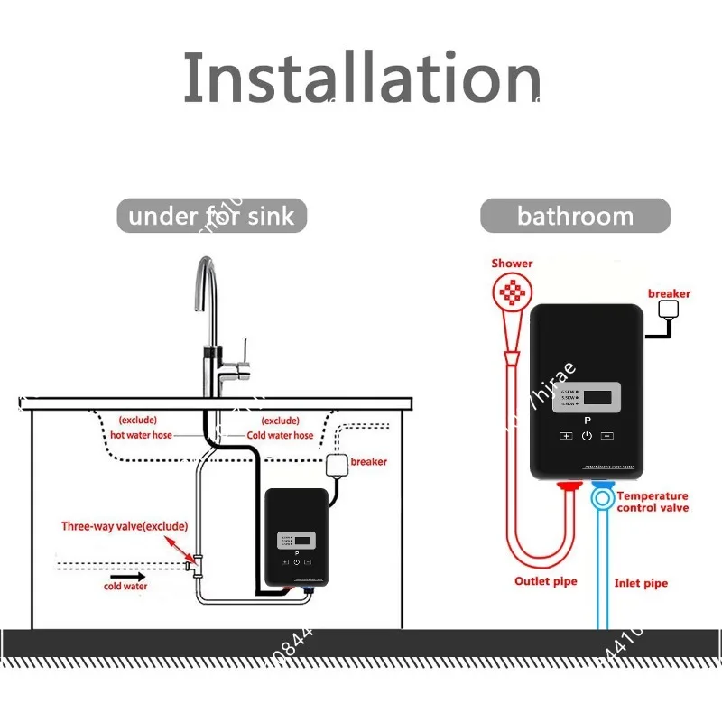 IPX4 Waterproof Instant Induction Electric Water Heater 220V Tankless Geyser With Plastic Remote For Household Hotel OutdoorBath