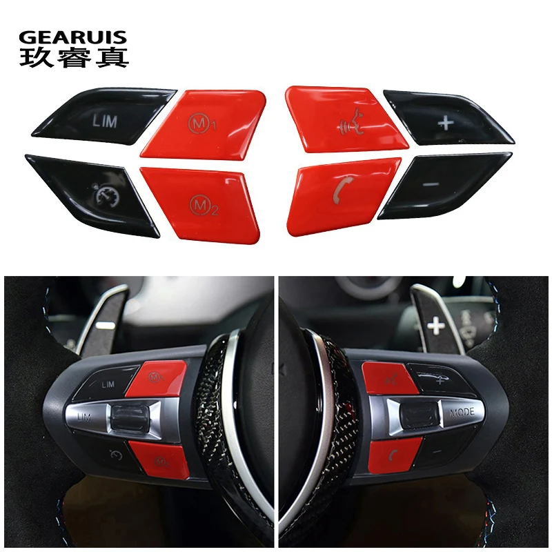 For BMW M3 M4 F80 F82 F83 3 4 Series gt Car Steering Wheel Button Switch protection Cover Sticker sport Styling Auto Accessories