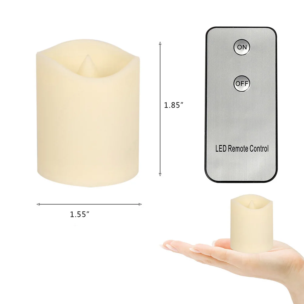 

12Pcs Electronic LED Flameless Remote Control Warm Yellow Light Timing Lamp for Wedding Anniversary Home Decoration