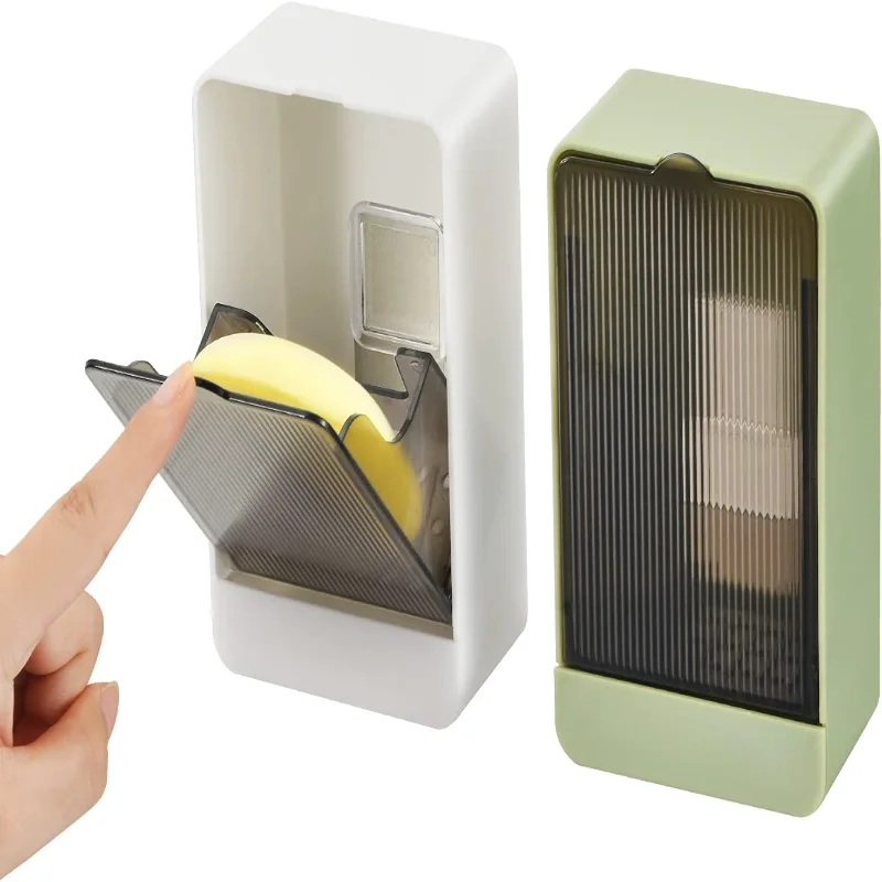 

Soap Holder Dish Shower, 2 Pack Bar Soap Holder with Drainage, Self Draining Soap Holder, Wall Mounted Soap Box Tray Container f