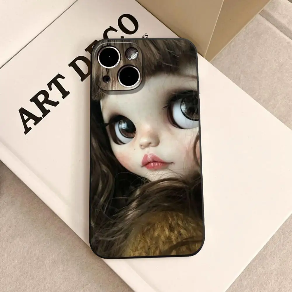 Fashion doll B-Blythe Cute Phone Case FOR IPhone 15 pro max 14 11 12 Pro 15 16 Plus 13 Pro MAX XR XS Black Soft Covers