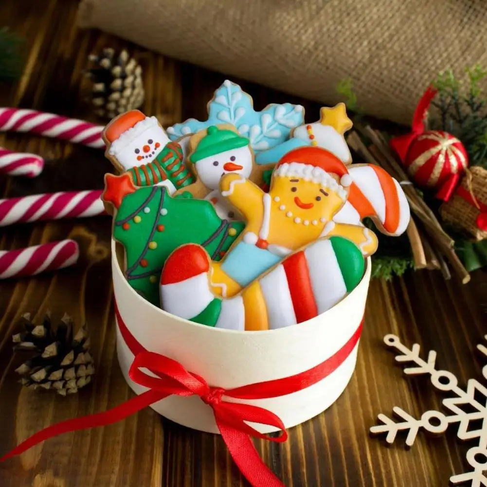 6 قطعة عيد الميلاد قاطعة البسكوت مجموعة الزنجبيل رجل شجرة عيد الميلاد البسكويت قالب ختم 2026 عيد الميلاد حفلة السنة الجديدة الخبز اكسسوارات