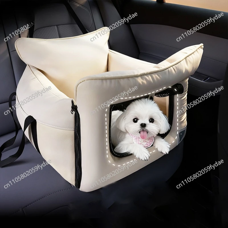 Car Seats and Travel Cots with Waterproof PU Leather and Mesh Windows, Suitable for Small Dogs and Cats