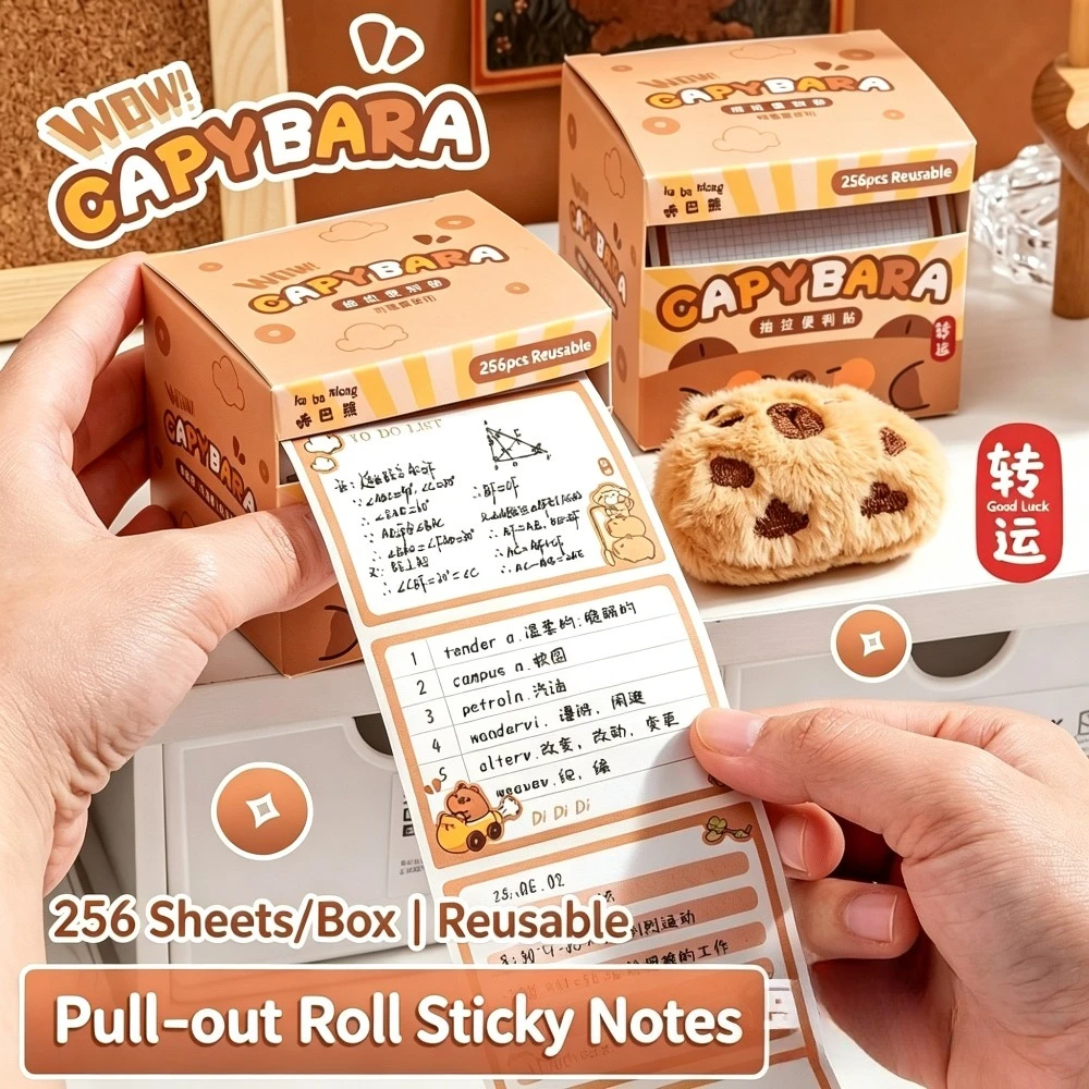 High-appearance Retractable Sticky Notes, Creative Office Memo Message, Cartoon Notepad, Student Wrong Problem Sticky Labels