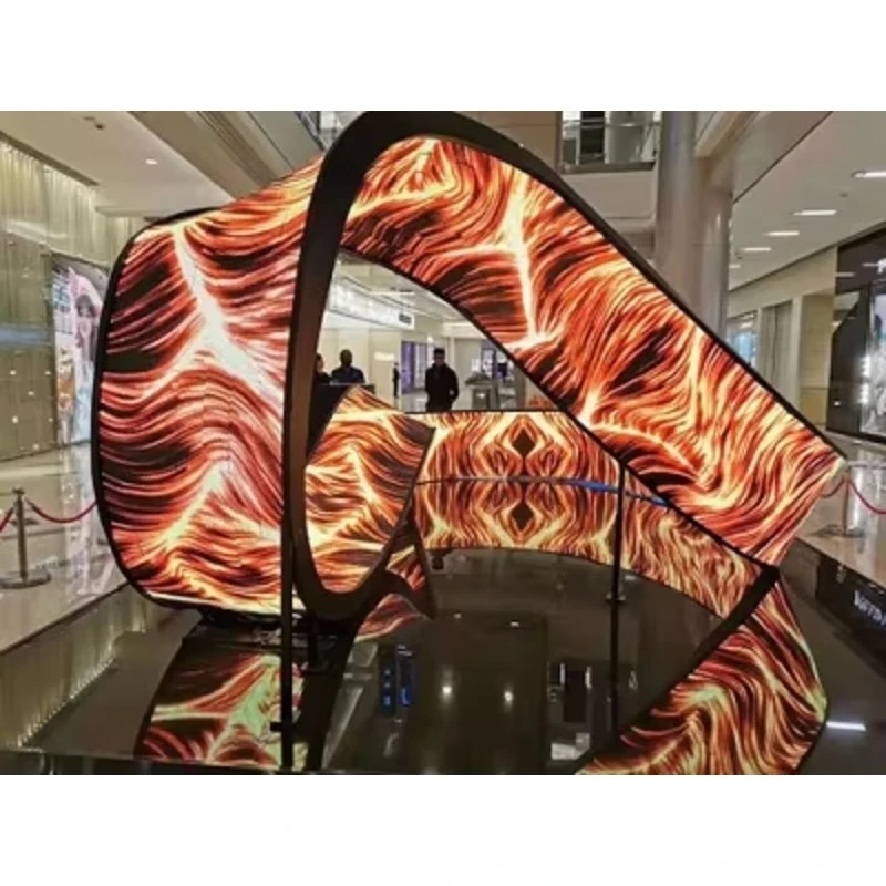 Flexible Screen With Customized Metal Structure Frame P2.5 Creative  Display FWX