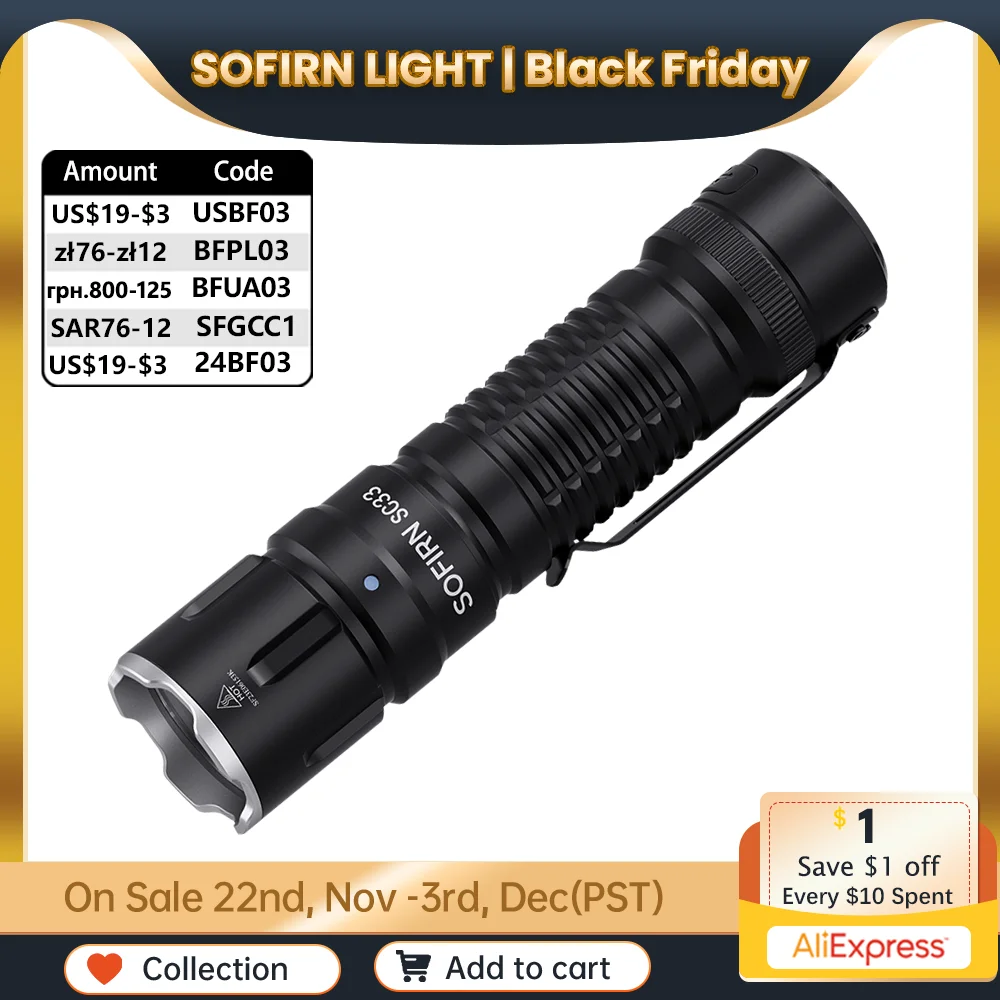 Sofirn-linterna táctica SC33 XHP70.3 HI LED 21700, recargable, 5200lm, USB C con interruptor trasero E, luz para exteriores