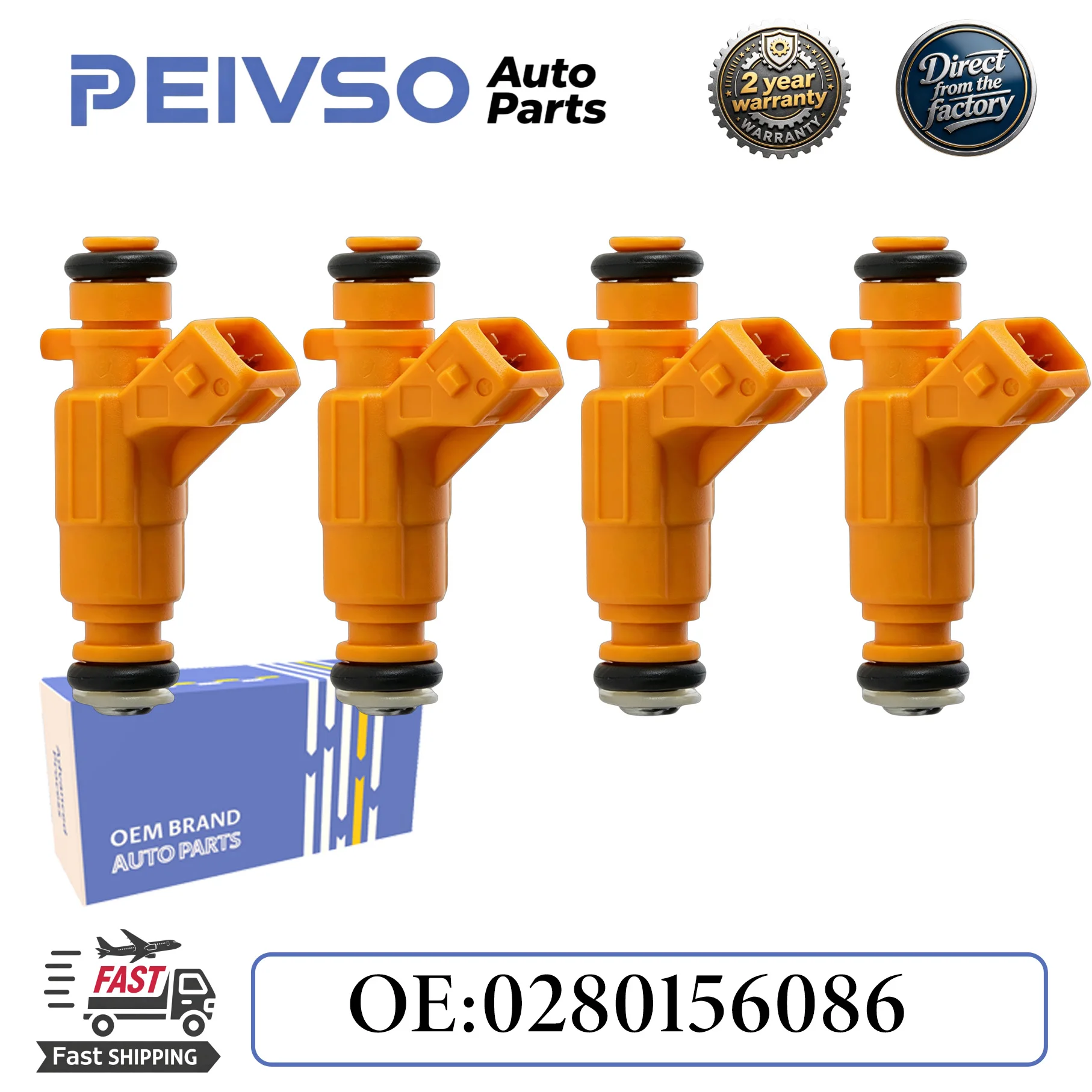Топливные форсунки PEIVSO, 4 шт., 0280156086, 93298396, 93392558 для Chevrolet Astra, Colorado, Blazer, S10, Vectra 1996-2016, автозапчасти