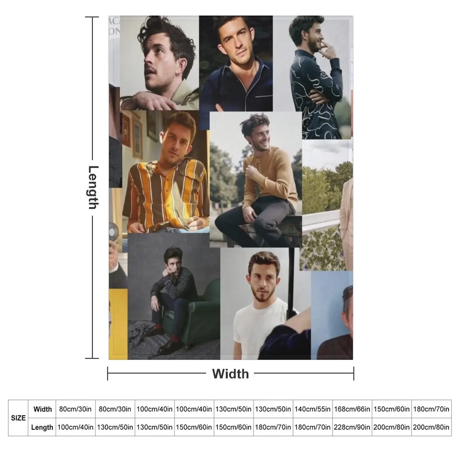 Jonathan Bailey pic collage Throw Blanket Decoratives Soft Beds Flannel Sofas Blankets
