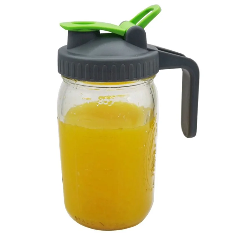 PB-86Mm أغطية جرة بلاستيكية قابلة لإعادة الاستخدام لجرة واسعة الفم مانعة للتسرب غطاء زجاجة الختم غطاء صنبور مع مقبض مع ثقوب صب