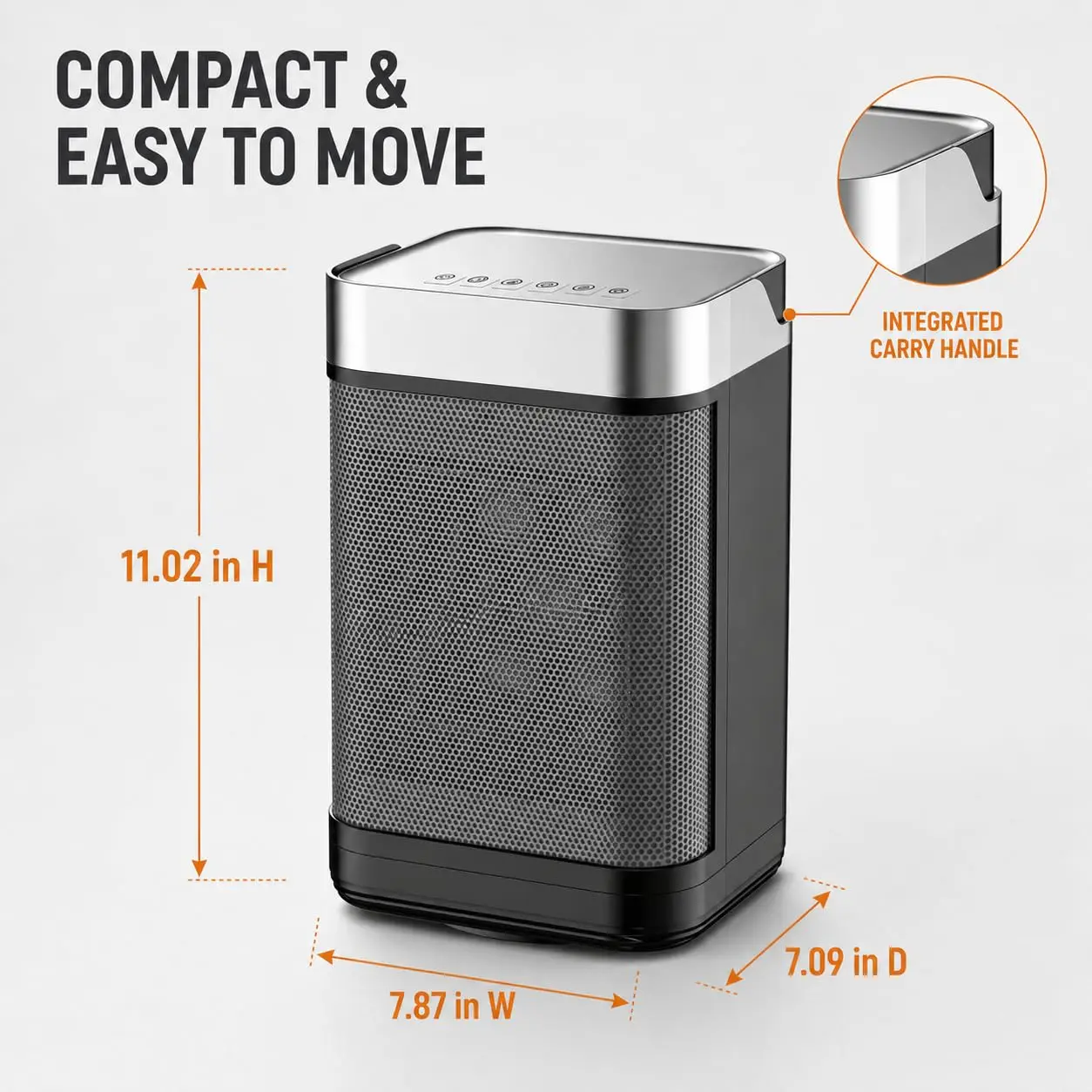 1500W PTC Ceramic Space Heater with 4 Heat Settings, Adjustable Thermostat, Remote Control, Tip-Over & Overheat Protection, Quiet Portable Electric Heater for Home, Office, Bedroom
