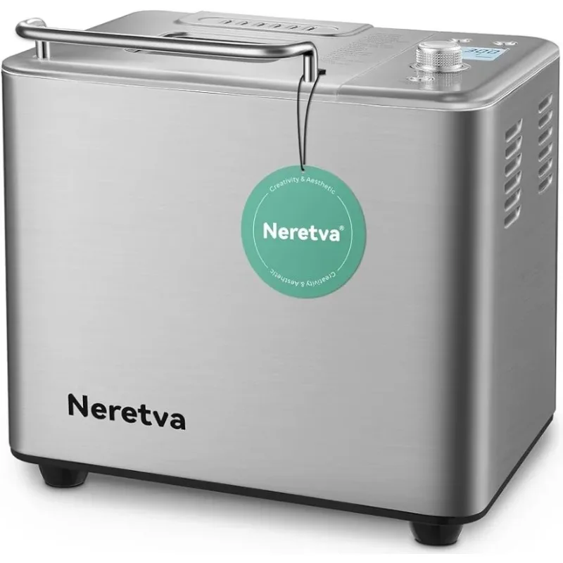 

Neretva 20-in-1 2LB Automatic Bread Maker Machine with Gluten Free Pizza Sourdough Setting, Digital, Programmable, 2 Loaf Sizes