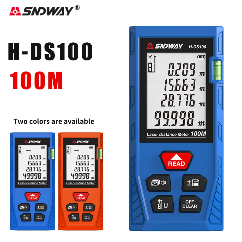 SNDWAY H-DS50 50m Digital Laser Rangefinder Voice Prompt,Area Volume Pythagorean Calculation Laser Distance Measure Meter