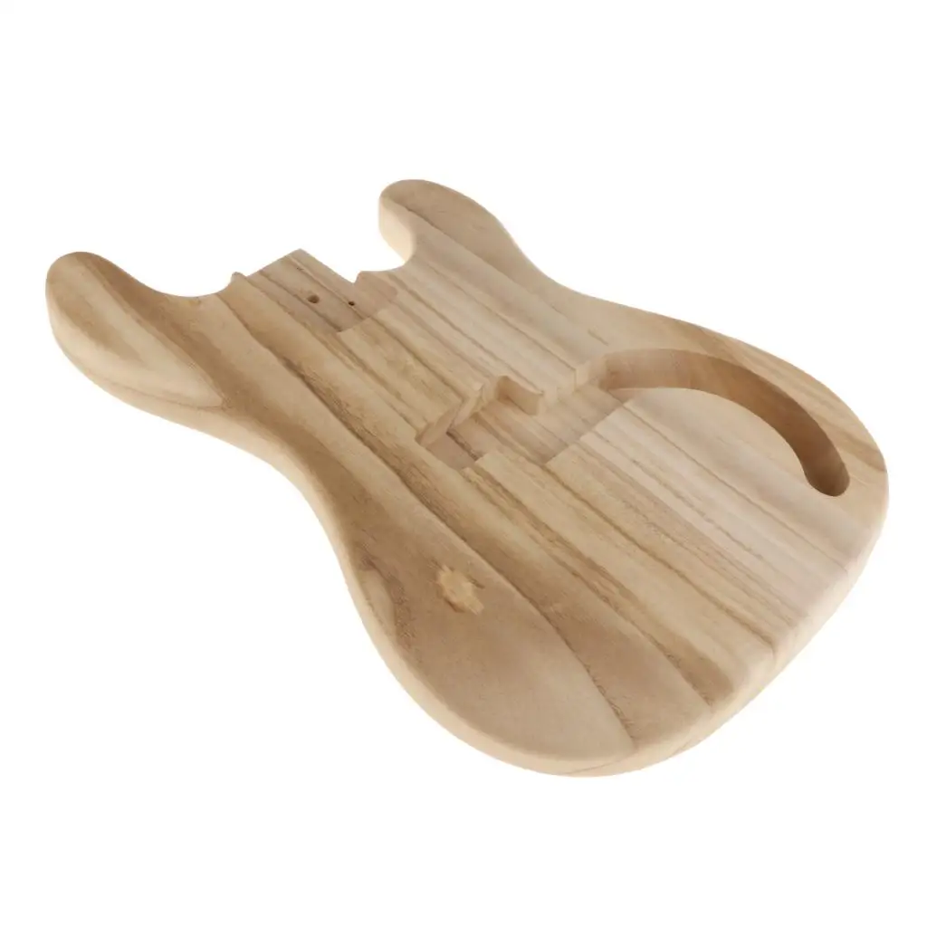 Bass Guitar Body Unfinished Maple Wood Predrilled Accessory DIY Body for Jazz Bass Learners and Guitar Repair - view 2