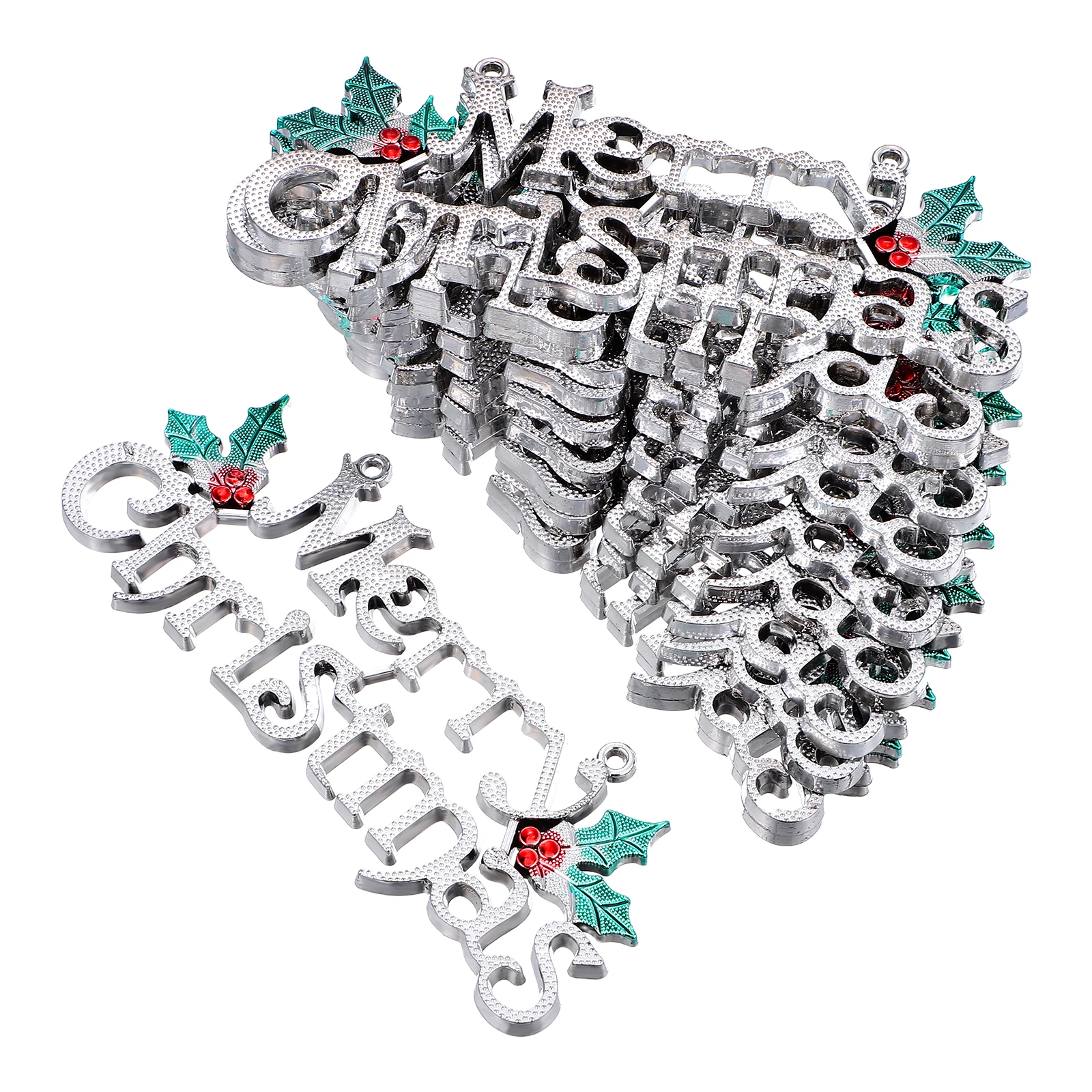 

12pcs Christmas Letter Door Hanging Sign Vintage Plastic Pendant Merry Xmas Decor Home Party Supplies Fade Resistant